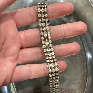 Vintage silver rhinestone bracelet. Unsigned